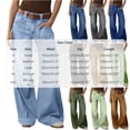 thumbnail image 4 of Women's Wide Leg Jeans High Waisted Straight Jeans Loose Fit Stretch Denim Pants Full Length Casual Trousers Vacation Lounge, 4 of 9