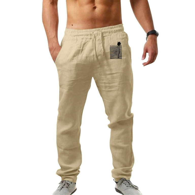 Aayomet Mens Sweatpants With Pockets Men's Sweatpants, EcoSmart Sweatpants  for Men, Men's Lounge Pants with Cinched Cuffs,Khaki XL