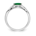thumbnail image 2 of 14K White Gold Ring Band Gemstone Emerald Marquise Green Diamond Round, Size 6, 2 of 3