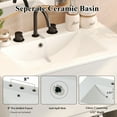 thumbnail image 3 of Euroco 30" Bathroom Vanity with Ceramic Sink and 2 Full-Extension Drawers, Freestanding Bathroom Vanity with 45° Free-Handle Design, Soft Close Undermount Drawer Slides, White, 3 of 7