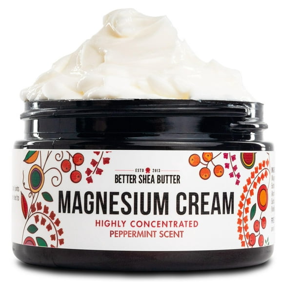 Mejor crema de magnesio y manteca de karité para pies | Menta | Alivia la tensión muscular y los calambres | Loción de Noche para Embarazo Niños y Bebés | Ingredientes orgánicos y naturales