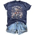 thumbnail image 2 of ALLLIST Summer Tops for Women Short Sleeve Crew Neck T-Shirts Casual Purple Floral Shirts Tops for Ladies, 2 of 3