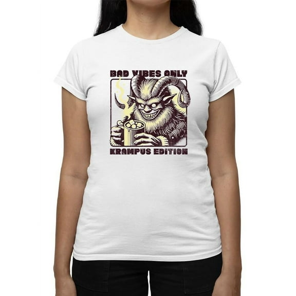 Bad Vibes Only Creepy Krampus Holiday Women's T-shirt