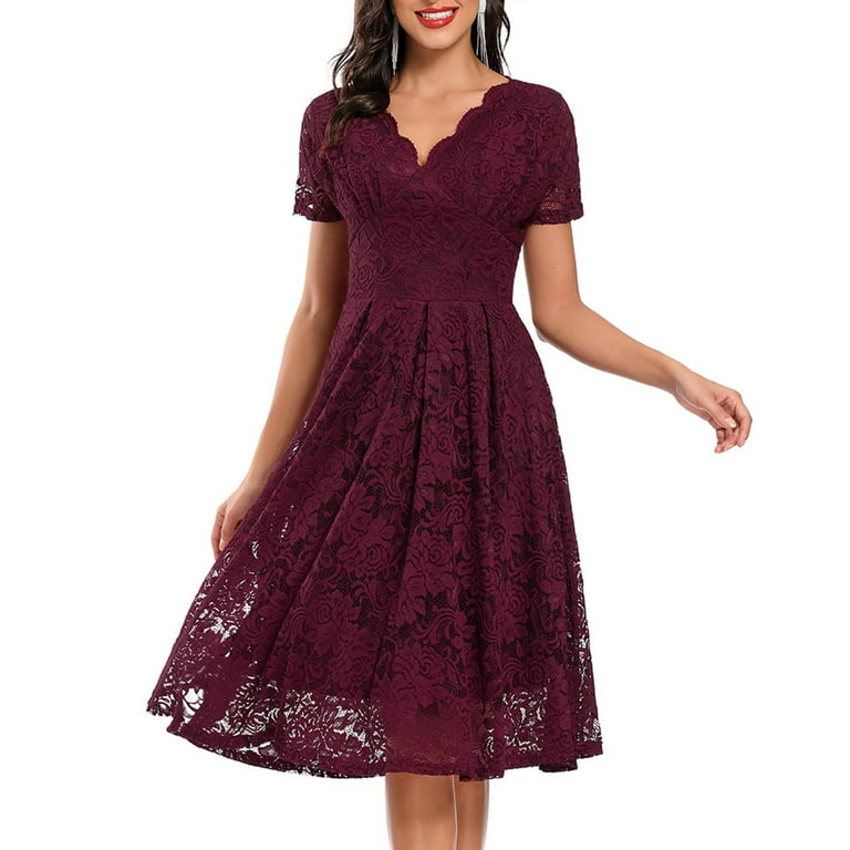 LBECLEY Mid Calf Formal Dresses Autumn and Winter Wedding Party