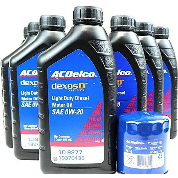 AC Delco DexosD 0w20 Light Duty Diesel Engine Oil 19370138, 109277 and AC Delco PF66, 55495105