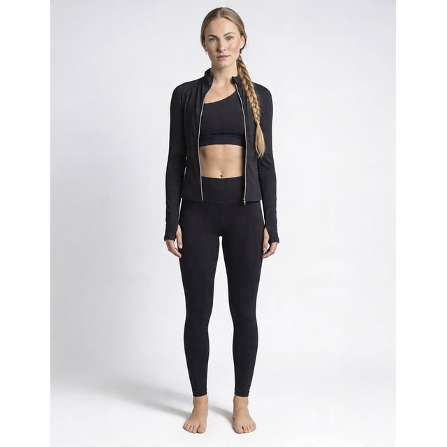 Conjunto Deportivo Mujer Negro 3 Piezas