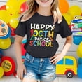 thumbnail image 2 of T-shirts Filles Col Rond Manches Courtes Joyeux 100e Jour d'École Hauts Filles Noir 3-4 Ans, 2 of 4