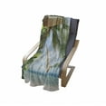 thumbnail image 4 of Beach Soft Flannel Fleece Throw Blanket, View of Nice Hammock with Palms by the Ocean Sandy Shore Exotic Print, Cozy Plush for Indoor and Outdoor Use, 50" x 60", Green Cream Blue, by Ambesonne, 4 of 6