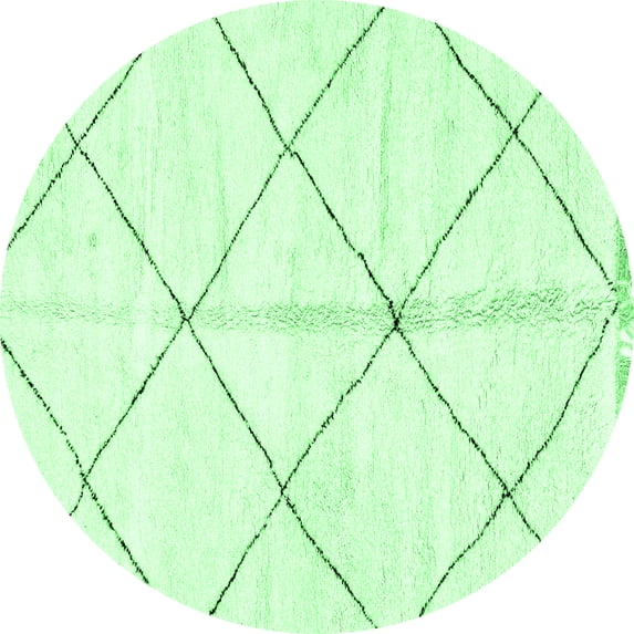 Ahgly Company Indoor Round Solid Emerald Green Modern Area Rugs, 6' Round