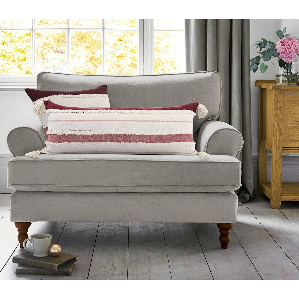 LR Home Garnet Quarry Striped Lumbar Throw Pillow