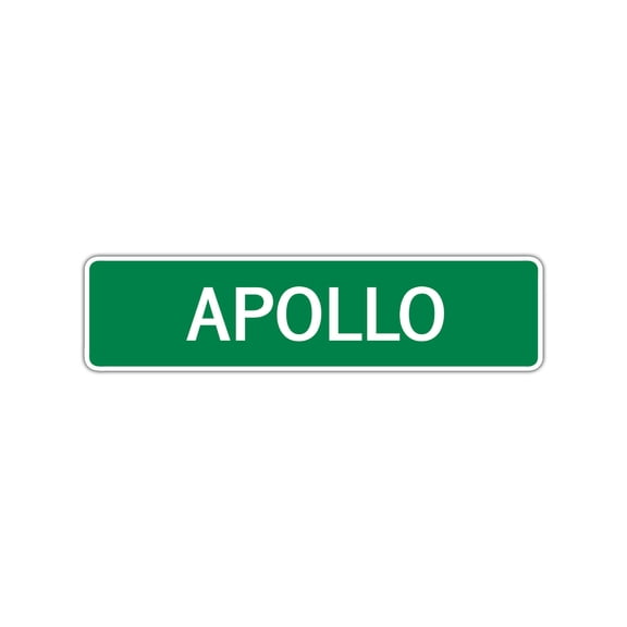 Apollo Boys Children Name Wall Plaque Decoration Letter Printed Label Indoor Outdoor Unique Plaque Decoration Aluminum Metal Sign 4"x18"