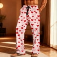 thumbnail image 2 of Talentlend Men's Valentine's Day Pajamas Casual Loose Lightweight Pants Plaid Lounge Sleepwear Trousers with Pockets, 2 of 7
