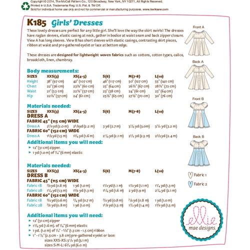 Girls' Dresses, All Sizes In 1 Envelope - Walmart.com