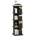 thumbnail image 1 of HOMCOM 4 Tier Rotating Bookshelf 360° Revolving Bookcase with Cubbies Black, 1 of 10