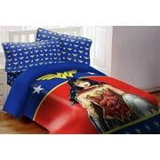 DC Comics 3-PC Wonder Woman Bedding Reversible Comforter Set Luxury Red Twin