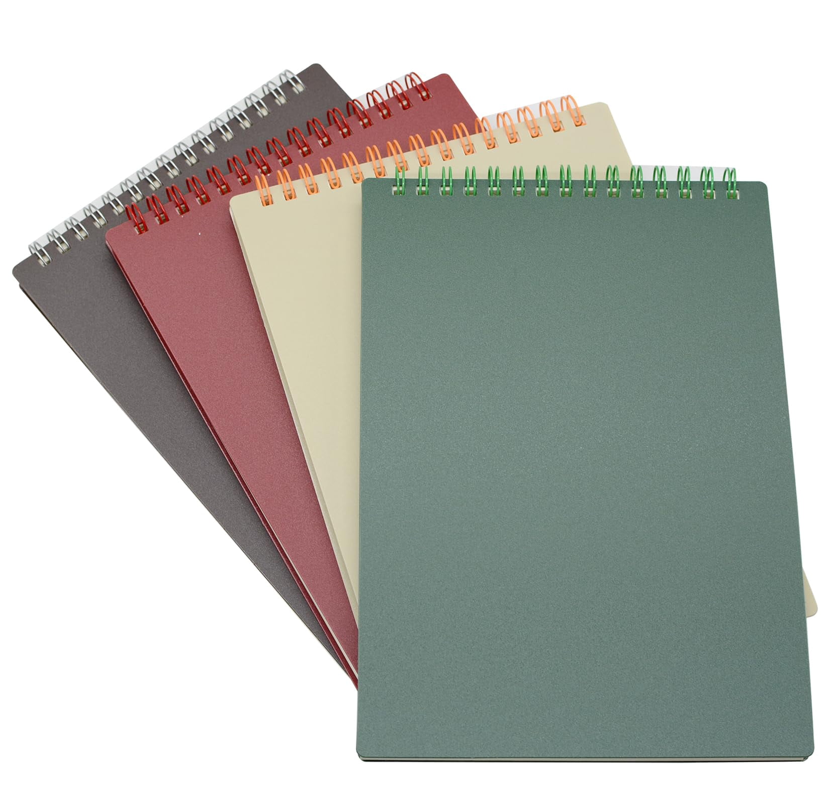 Top Bound Spiral Notebook  4 4 Color A5 Size Thick Plastic Hardcover 7mm College Ruled Paper 80 Sheets (160 Pages) Journal For School And Office Supplies (4 A5)