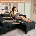 thumbnail image 4 of 116" U Shaped Couch Modular Sectional Sofa with 2 Storage Ottomans & 1 Storage Console,USB Charging Ports & 2 Cup Holders & 2 Throw Pillows,Modern Linen 4 Seater Sofa for Living Room,Apartment,Office, 4 of 11