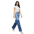 thumbnail image 4 of PAOLA RIBONI Unique Color-Blocked Washed Denim Cut-Off Jeans in Versatile Colors Loose Fit Summer and Fall Fashion Essential for Chic Streetwear Styles, 4 of 8