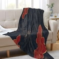 thumbnail image 6 of Black Background with Red Clouds 70x55in Flannel Throw Blanket, Double Sided, Soft and Cozy, Glow in the Dark, 6 of 8