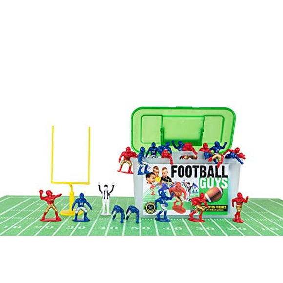 Kaskey Kids Football Guys - Red/Blue Inspires Kids Imaginations with Endless Hours of Creative, Open-Ended Play – Includes 2 Teams & Accessories – 28 Pieces in Every Set