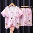 thumbnail image 1 of Conjunto de pijama de manga corta con lazo para niños, ropa de casa de dibujos animados, My Melody, Cinnamoroll, serie Sanrios, verano, dos piezas, regalos, 1 of 4