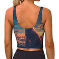 thumbnail image 2 of Bixox Women's Starry Sky Cloud Puppy Pattern Fitness Navel Tank Top U-Back Yoga Tank Top Sweatshirt Sports Bra, 2 of 5