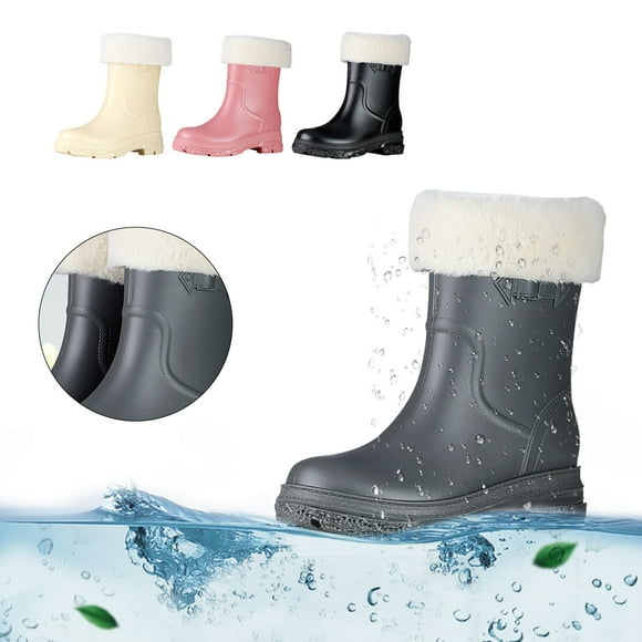 Ladies Rain Boots Comfortable Light Ankle Waterproof Frosted Outdoor Rain Boots Rubber Boots Women Beige 39