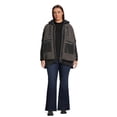 thumbnail image 2 of Jason Maxwell Women's and Women’s Plus Size Mixed Media Faux Shearling Jacket S-3X, 2 of 5