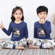 thumbnail image 1 of Pijamas navideños para niños y niñas, conjunto de algodón, ropa de dormir para el hogar, otoño e invierno, dos piezas, 1 of 4