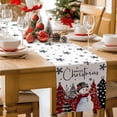 thumbnail image 4 of Red Snowman Merry Christmas Tree Table Runner 13x90in Non-Slip Cotton Linen Table Runners, Winter Snowflakes on White Dresser Scarves TableRunner for Dinner Kitchen Dining Wedding Party, 4 of 9