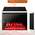 thumbnail image 4 of Costway 37"Electric Fireplace Insert Heater Log Flame Effect w/ Remote Control 1500W, 4 of 10