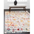 thumbnail image 3 of 9' x 12' Orange and Blue Southwestern Rectangular Area Throw Rug, 3 of 9