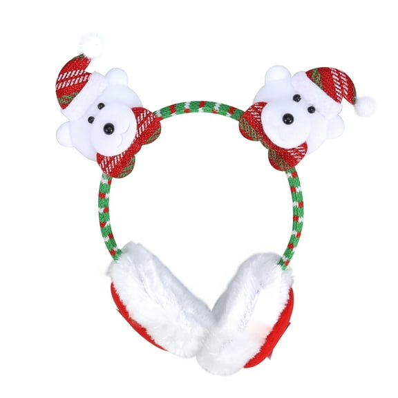 KALLORY 1Set Fluffy Plush Ear Warmer Christmas Ear Muffs For Kids Adults Suitable For Winter And Festive Occasions