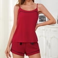 thumbnail image 2 of Lixiuxyad Pajama Button down Women Summer Pajamas Thin Sexy Backless Suspender Shorts Set, 2 of 4