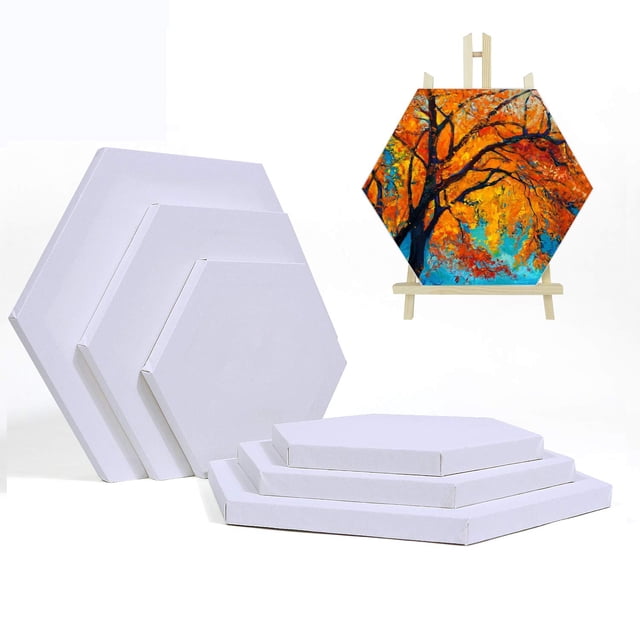 Set de lienzos para pintar QUIENKITCH Hexagon 20x20-30x30 cm, 6 unidades