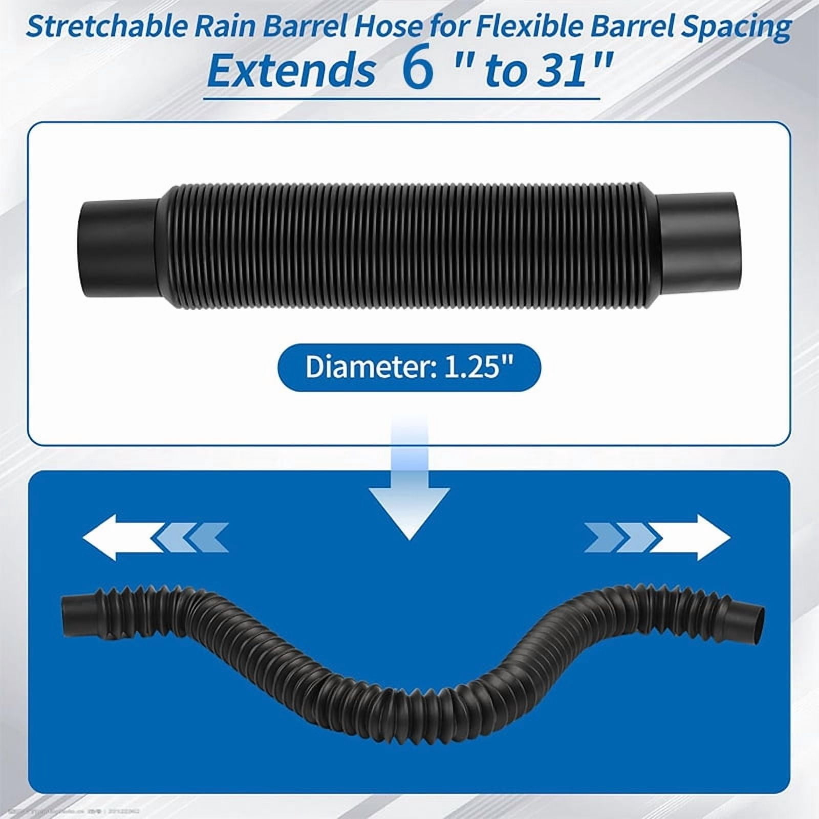 Complete Rain Barrel Overflow Kit, DIY Water Diverter System with Hose, Connector, and Drill Bit for Garden Irrigation and Rainwater Harvesting, Leak-Proof Design B