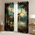 thumbnail image 2 of Homewish Wild Deer Blackout Curtains Set of 2 (52x84 Each),Jungle Animal Window Curtains,Rustic Farmhouse Curtains and Drapes For Men Women,Ultra Soft Home Decor, 2 of 6