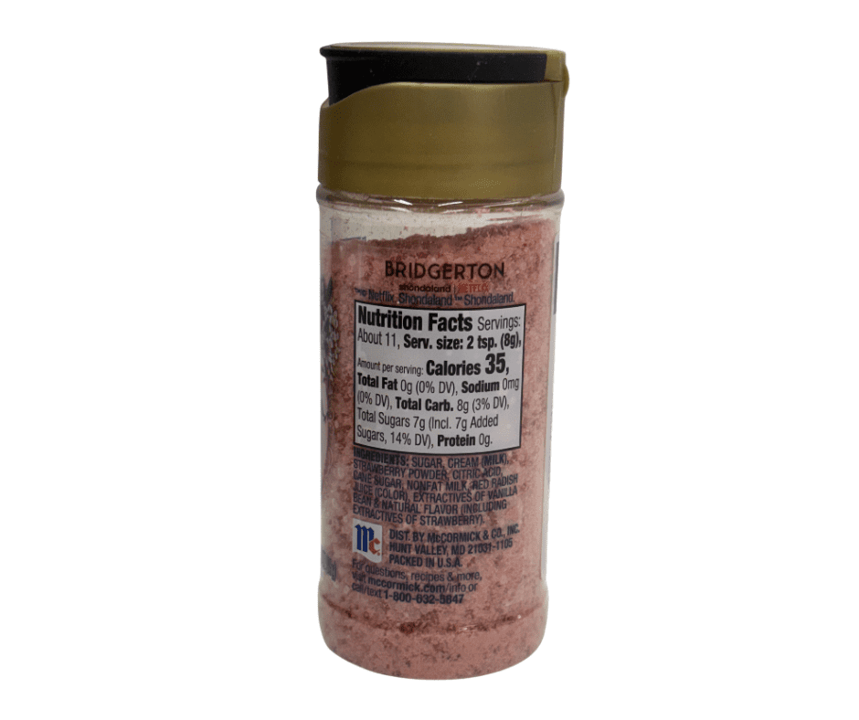McCormick Bridgerton Finishing Sugars, Strawberries & Cream, 3.16 oz Jars – 2 Pack