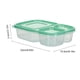 thumbnail image 2 of Caja Bento Reutilizable Contenedor De Frutas De 3 Compartimentos Para Estudiantes Rojo, 2 of 6