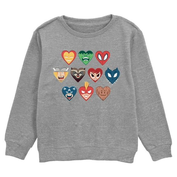 Boy's Marvel Superhero Hearts Sweatshirt