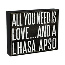 JennyGems Lhasa Apso Sign, All You Need Is Love And A Lhasa Apso, Wood Sign, 5x6 Inches, Lhasa Apso Mom, Lhasa Apso Gifts, Lhasa Apso Dogs, Lhasa Apso Decor