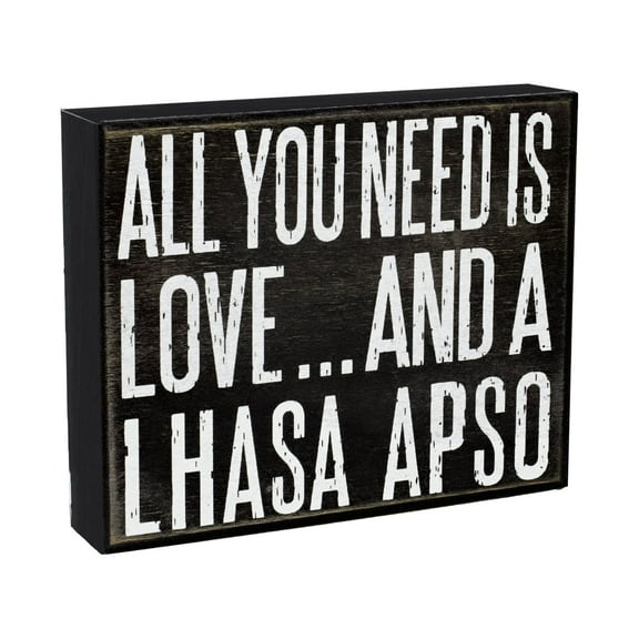 JennyGems Lhasa Apso Sign, All You Need Is Love And A Lhasa Apso, Wood Sign, 5x6 Inches, Lhasa Apso Mom, Lhasa Apso Gifts, Lhasa Apso Dogs, Lhasa Apso Decor