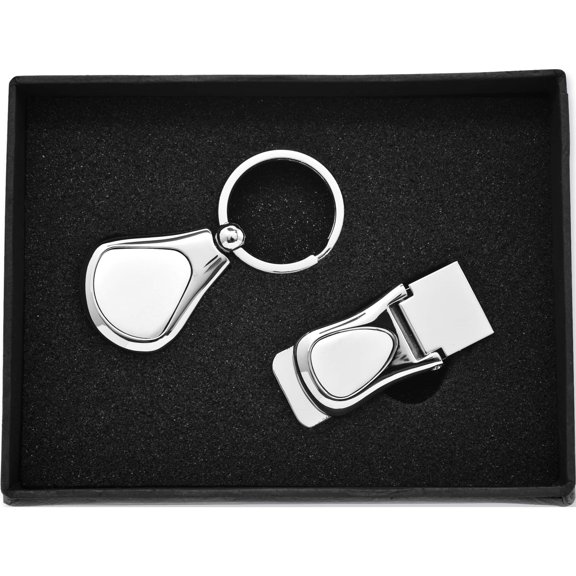 Fashion Nickel-Plated Key Ring And Money Clip Set (6 X 4.5) Made In China gl8808