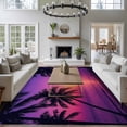 thumbnail image 3 of Large Area Rugs for Living Room Bedroom, Purple Orange Beach 8'x10' Rug Carpet Runner Indoor Outdoor, Ocean Coastal Summer Tropical Coconut Tree Palm Non Slip Floor Mats Rug for Kitchen, Patio, 3 of 8