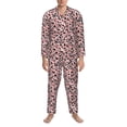 thumbnail image 3 of Salouo Cow Animal Skin Print Button-Front Long Sleeve Pajama Set for Men, Soft 2Pjs Men's Long Sleeve Sleepwear-X-Large, 3 of 7