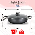 thumbnail image 3 of Alpine Cuisine 7 Quart Non-stick Stock Pot with Tempered Glass Lid and Carrying Handles, Multi-Purpose Cookware Aluminum Dutch Oven for Braising, Boiling, Stewing, 3 of 8