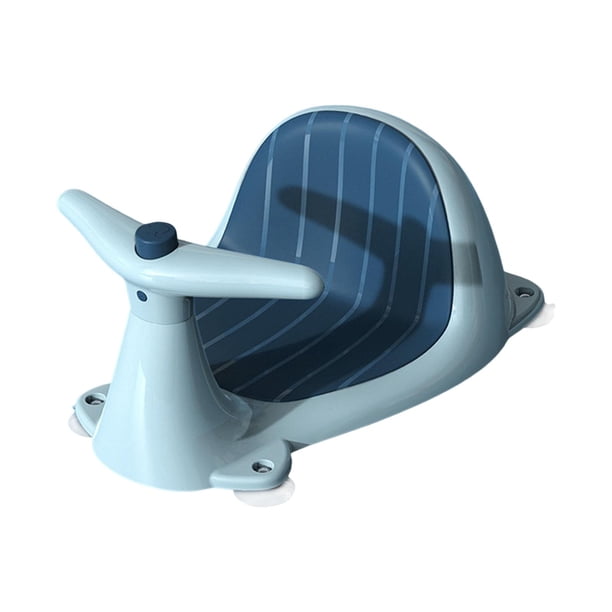 Forma linda Asiento de baño para niños Jugar Juguetes de agua Ventosa Asiento de bañera Asiento de baño de ducha antideslizante Diseño de volante de baño para niños mayores de 6 meses Azul Hugo asiento de baño de ducha para niños