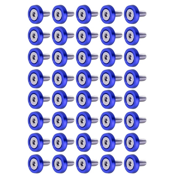 40PCS For JDM Billet Aluminum Fender Bumper Washer Bolt Engine Bay Dress Up Kit BlueTAPDRA Spare Part