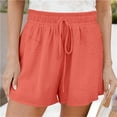 thumbnail image 2 of Ketyyh-chn99 Women's Shorts Elastic High Waist Fashion Casual Shorts Casual Soft Summer Shorts Watermelon Red,M, 2 of 5