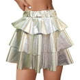thumbnail image 4 of Bibifish Womens Skirts Short Cake Mesh Dress Shiny Sequin Skirts Cheerleader Fluffy Tutu Skirts Solid Color Stylish Glitter Skirts, 4 of 4